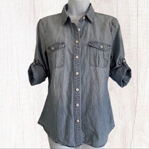 J. Crew Perfect Shirt Chambray Denim Small